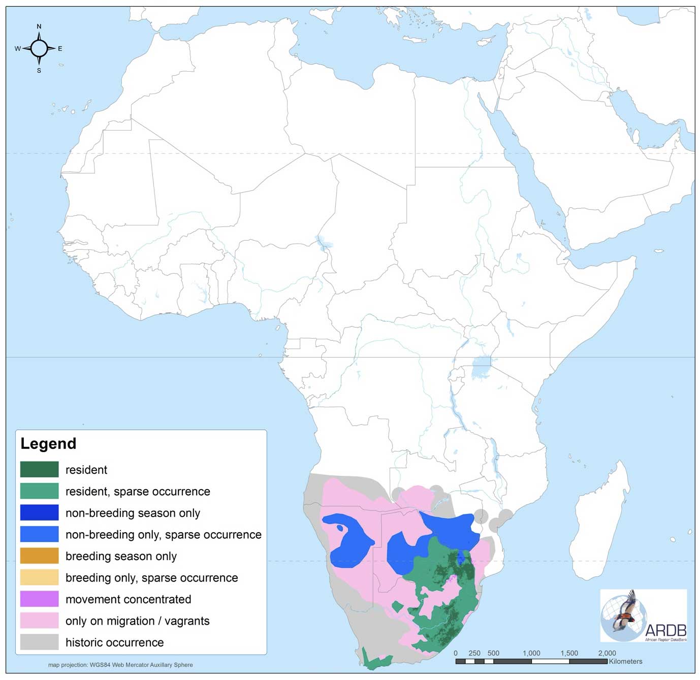 Cape Vulture range map