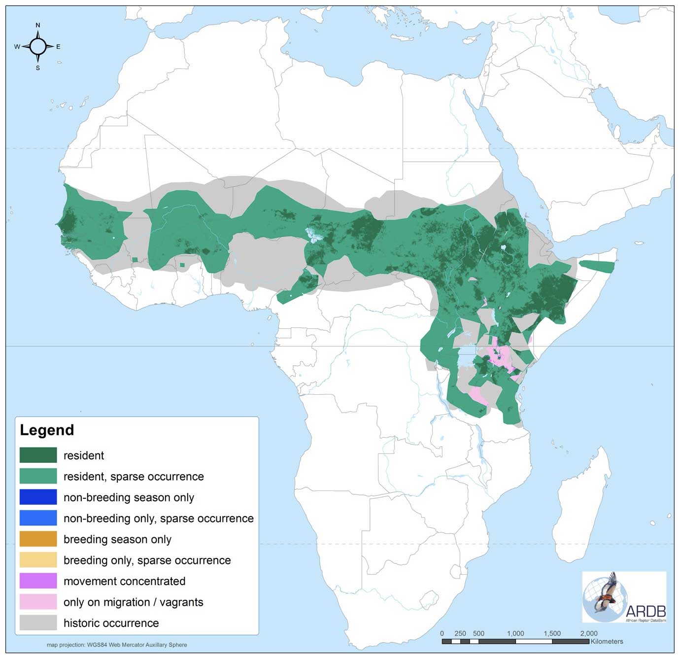 Rüppell’s Griffon Vulture range map